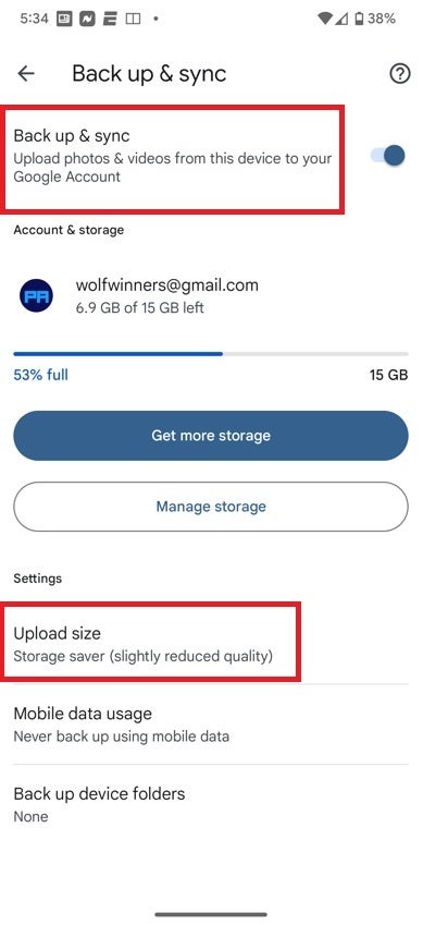 When the update hits, Backup &amp; sync will be Backup and Upload size will be Backup quality. - Changes to Google Photos app make it easier to set automatic backups