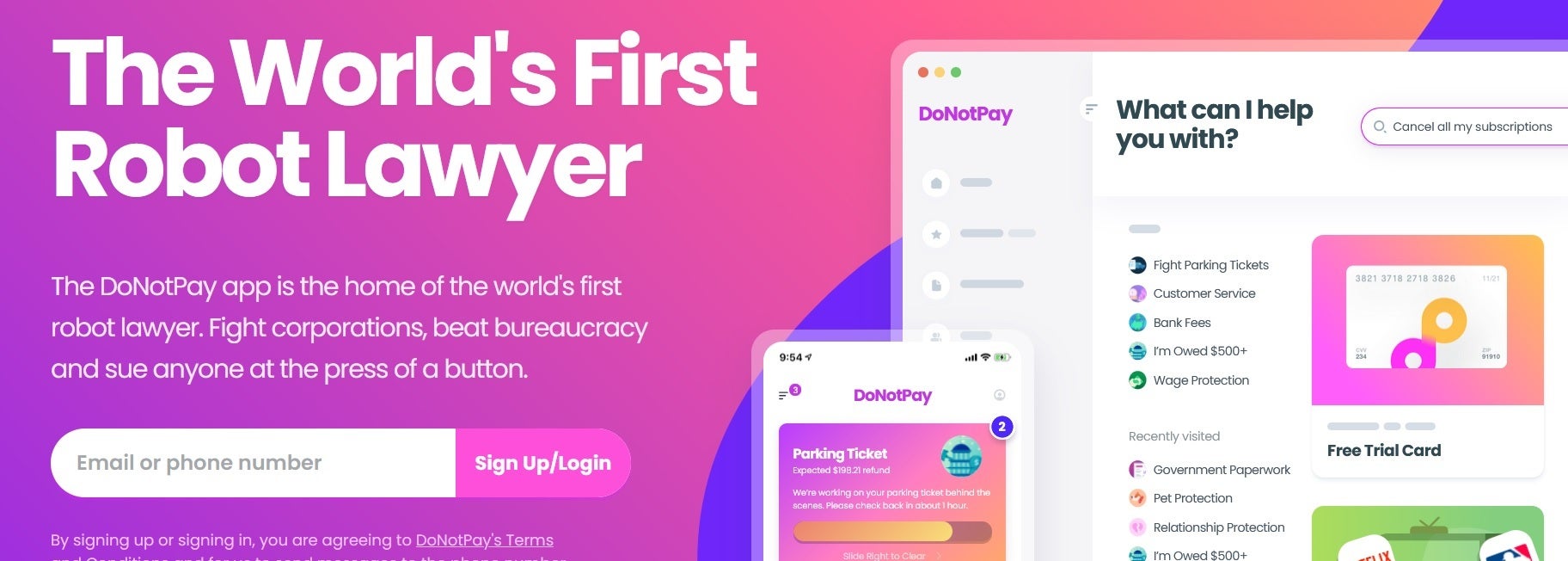 DoNotPay website will help you handle certain tasks: AI-powered smartphone app will help defend a speeding driver in court next month