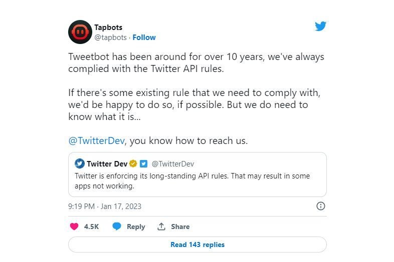The Tweetbot guys seem perplexed... - Musk shuts down Twitter's third-party apps