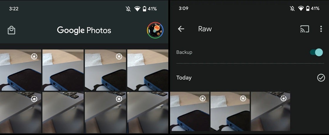 Images RAW dans le paramètre Aujourd'hui de l'application Google Photos.  Crédit d'image 9to5Google - L'application Google Photos peut toujours afficher des images RAW dans la vue Photos principale