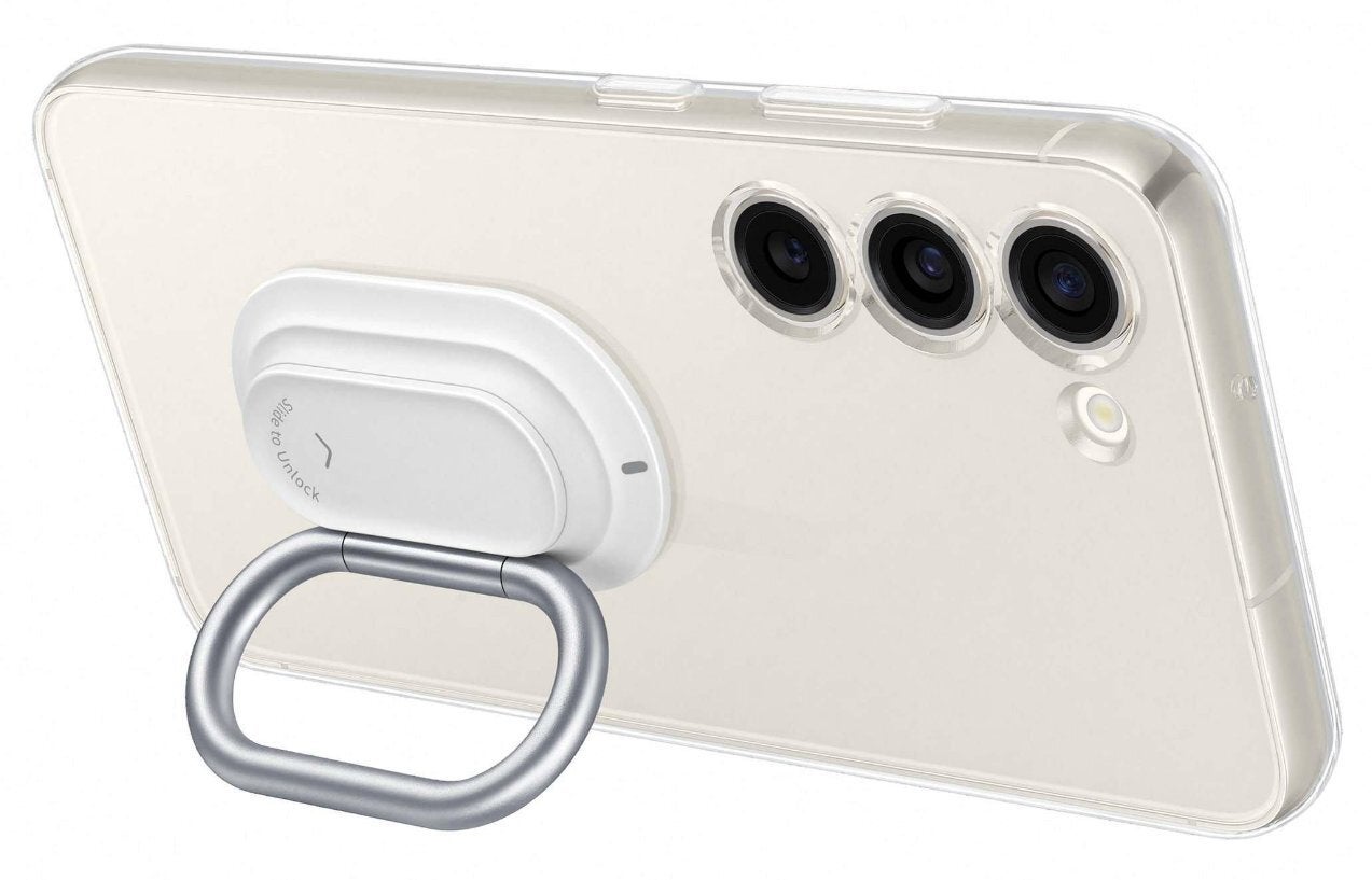 Render of a clear case with a ring grip for the Galaxy S23 series - Cool new case for Galaxy S23 line could offer some interesting features