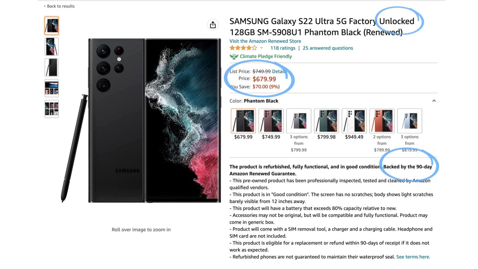您可以以大約新 Galaxy S23 Ultra 一半的價格找到狀況良好的 Galaxy S22 Ultra。 亞馬遜英國和許多歐洲國家也提供類似的優惠，在這些國家，新的 Galaxy S23 Ultra 會貴得多（1,400 歐元）。  - Galaxy S23 Ultra：適合天文攝影愛好者的一款！ 其他人，再看看S22 Ultra