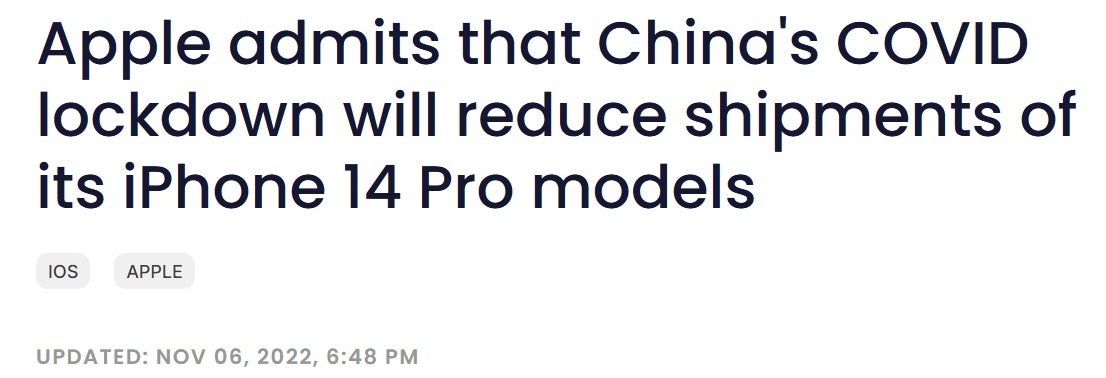 As we pple warned consumers about the iPhone 14 Pro shortages early in November - Apple could release a weak report on Thursday but investors might celebrate anyway