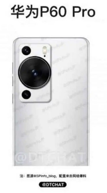 An earlier render claiming to show off the Huawei P60 Pro's rear camera setup – the live image supposedly gives us our first look at the Huawei P60 Pro