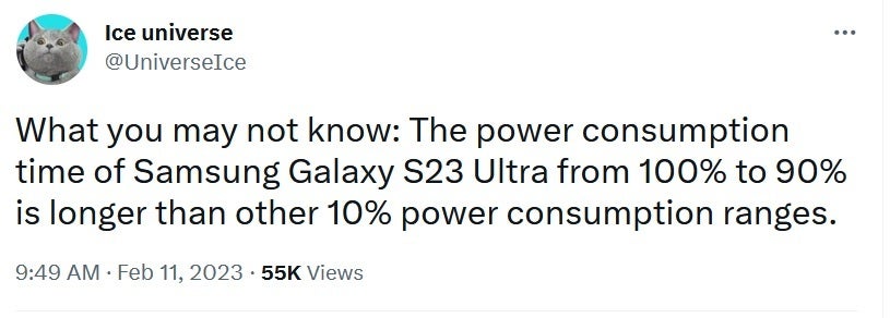 Tipster Ice Universe reveals information about the Galaxy S23 Ultra&#039;s 5000mAh battery - Here&#039;s why Galaxy S23 Ultra users should not enable a certain battery feature