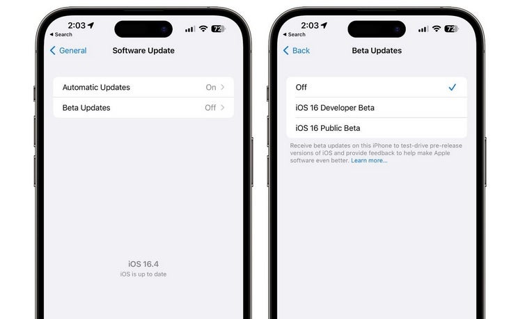 The iOS 16.4 developer beta includes a new feature making it easier to receive developer betas from an iPhone's Settings - Apple's iOS 16.4 beta shows how much battery life is used when a new iPhone 14 Pro feature is enabled