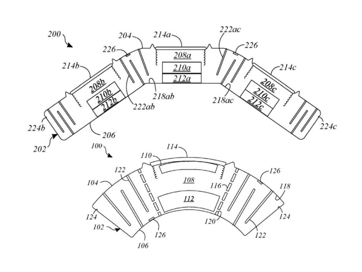 Some example sketches found within the patent document. - The HomePod of the future may bend and wrap as you see fit