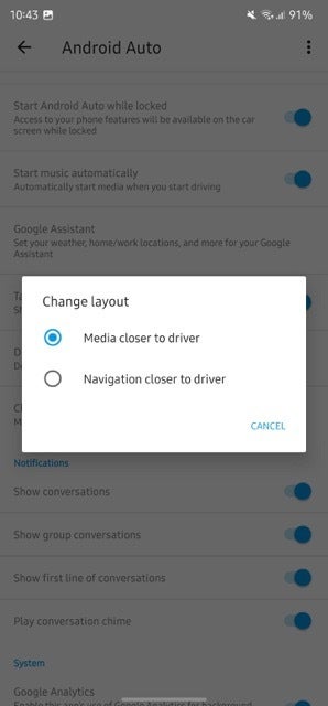 Android Auto tests swapping panes in its new split-screen UI