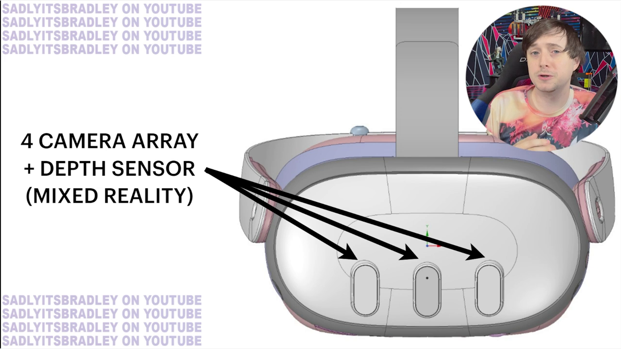 Leaked CAD render image showing Meta Quest 3&#039;s design and cameras - Upcoming Meta Quest 3 makes appearance in Quest App, developers may already be getting units