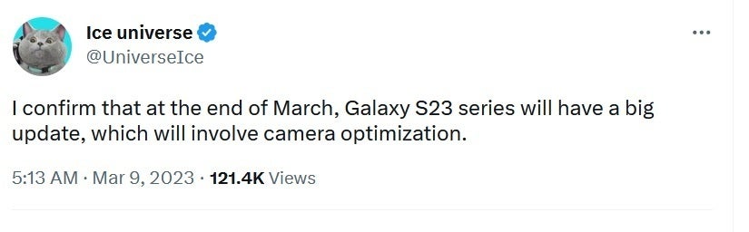 Le Pronostiqueur Fiable Ice Universe Dit Que Samsung Publiera Une Mise À Jour Pour La Gamme Galaxy S23 Afin D'Optimiser Les Appareils Photo - Samsung Serait En Train De Préparer Une Énorme Mise À Jour Pour Améliorer Les Appareils Photo De Sa Gamme Galaxy S23