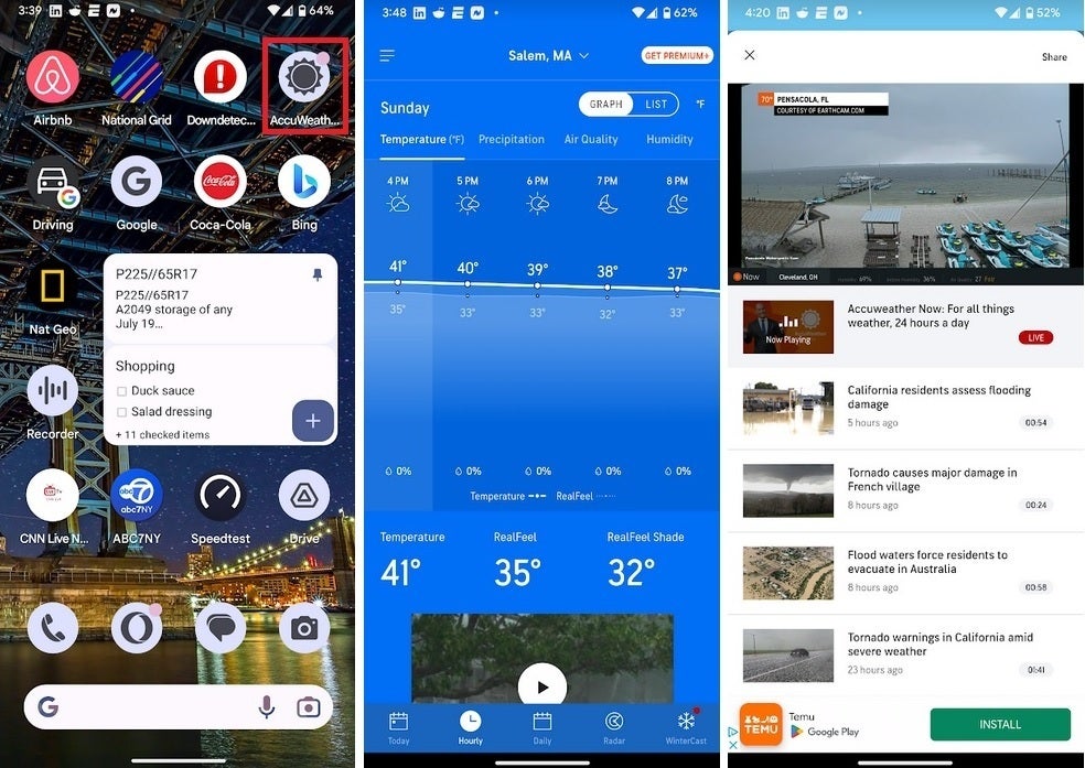 The AccuWeather app gets some new features - New features added to popular iOS and Android weather app