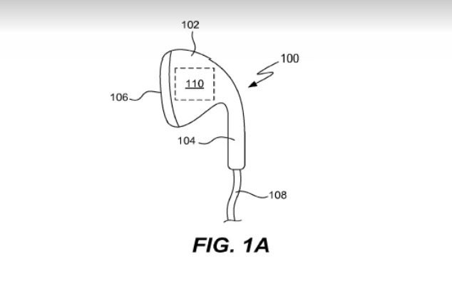 Illustration du dossier de 2016 alors qu'Apple cherchait à breveter des capteurs biométriques pour ses écouteurs - Les AirPod pourraient devenir les prochains d'Apple "outil de santé"