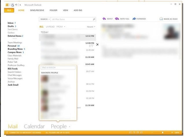 New Metro UI-inspired Outlook interface - Microsoft Office 15 and IE 9 also repainted in Metro UI, together with the touch version of Win8
