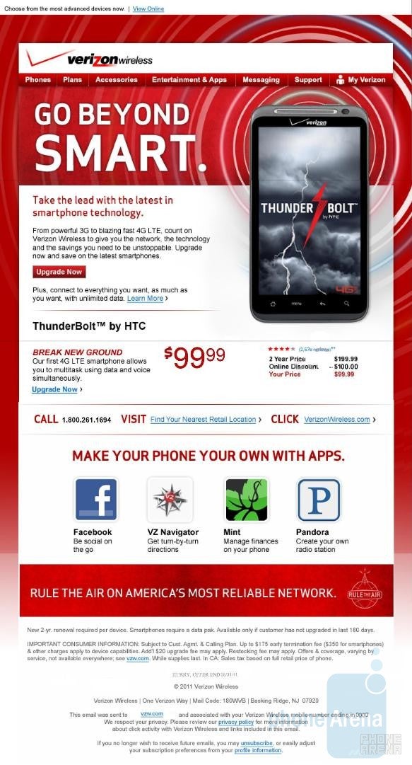 $99 gets you the HTC ThunderBolt, but only if you live in Michigan?