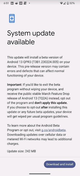 The QPR3 Beta 1 update is now available to eligible Pixel users - QPR3 Beta 1 released to Pixel users who can exit the Beta program or stay until June