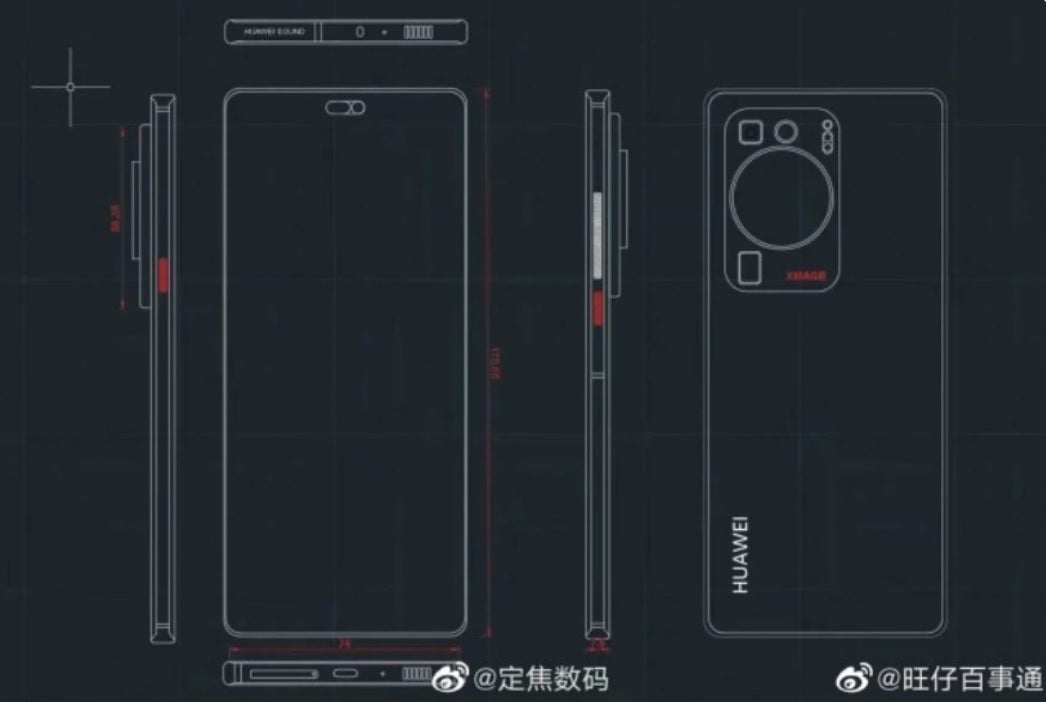 Le croquis de conception présumé du prochain Huawei P60 Pro révèle un système de notification Dynamic Island sur le dessus de l'écran - Depuis son interdiction de sa chaîne d'approvisionnement américaine, Huawei a remplacé 13 000 pièces utilisées dans ses produits