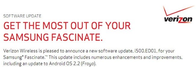 If all goes as planned, Samsung Fascinate owners will finally get the Android 2.2 upgrade on Thursday - Samsung Fascinate users will finally receive their Froyo tomorrow