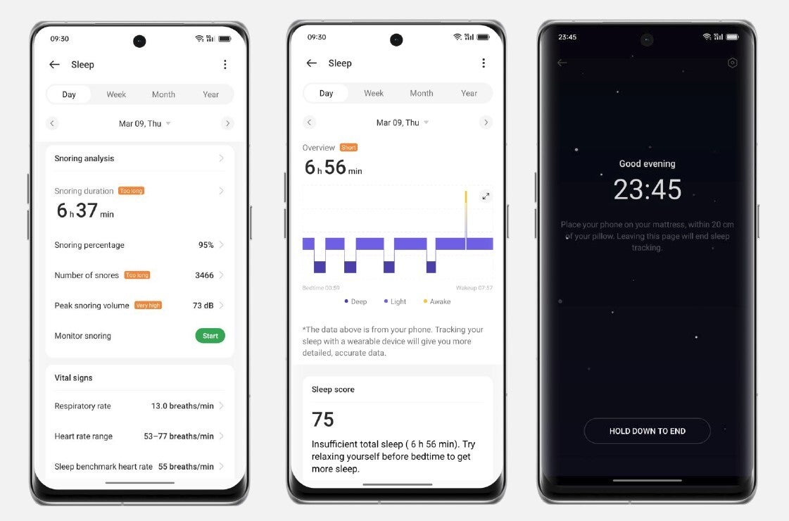 The phone-based Sleep Tracker - Oppo Find X6 Pro brings the best zoom camera, 2500 nits display, and voice call privacy