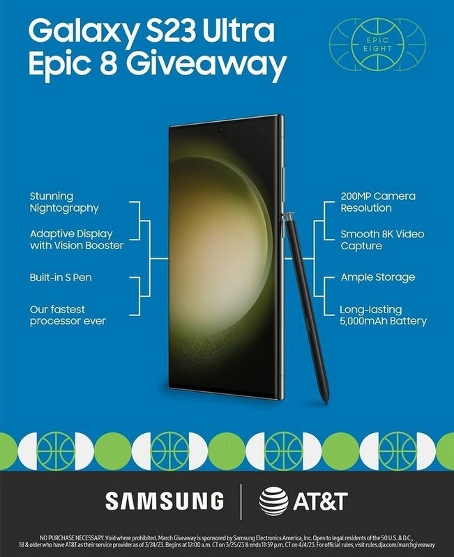 Starting tomorrow, you can enter Samsung's S23 Ultra Epic 8 Giveaway - Samsung's new sweepstakes starts tomorrow; grand prize is a Galaxy S23 Ultra and a $400 check