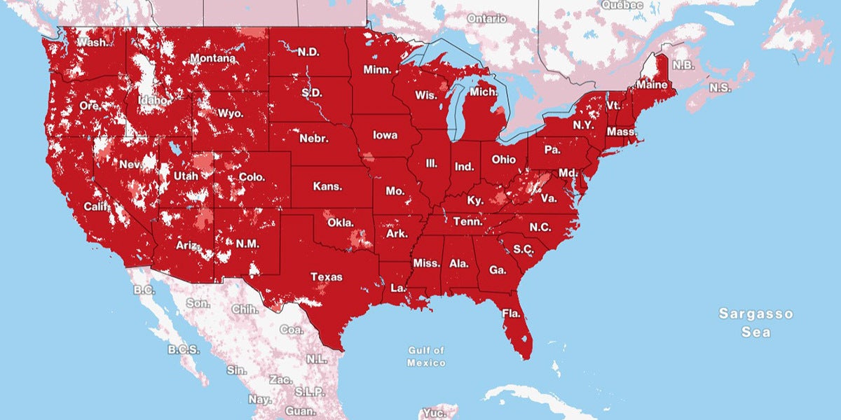 Verizon Coverage Map 2024 United States - Glen Philly