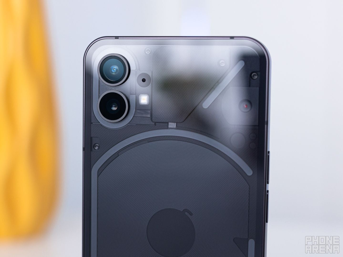 Peak electronics design right here. | Image cred - Phone Arena - Amazon UK can help you stand out with this deal for the unique Nothing Phone (1)