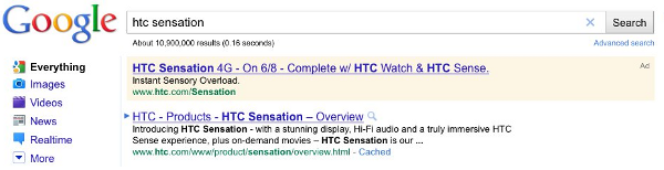 This sponsored link suggests a June 8th launch for the HTC Sensation 4G - June 8th launch date for the HTC Sensation 4G?