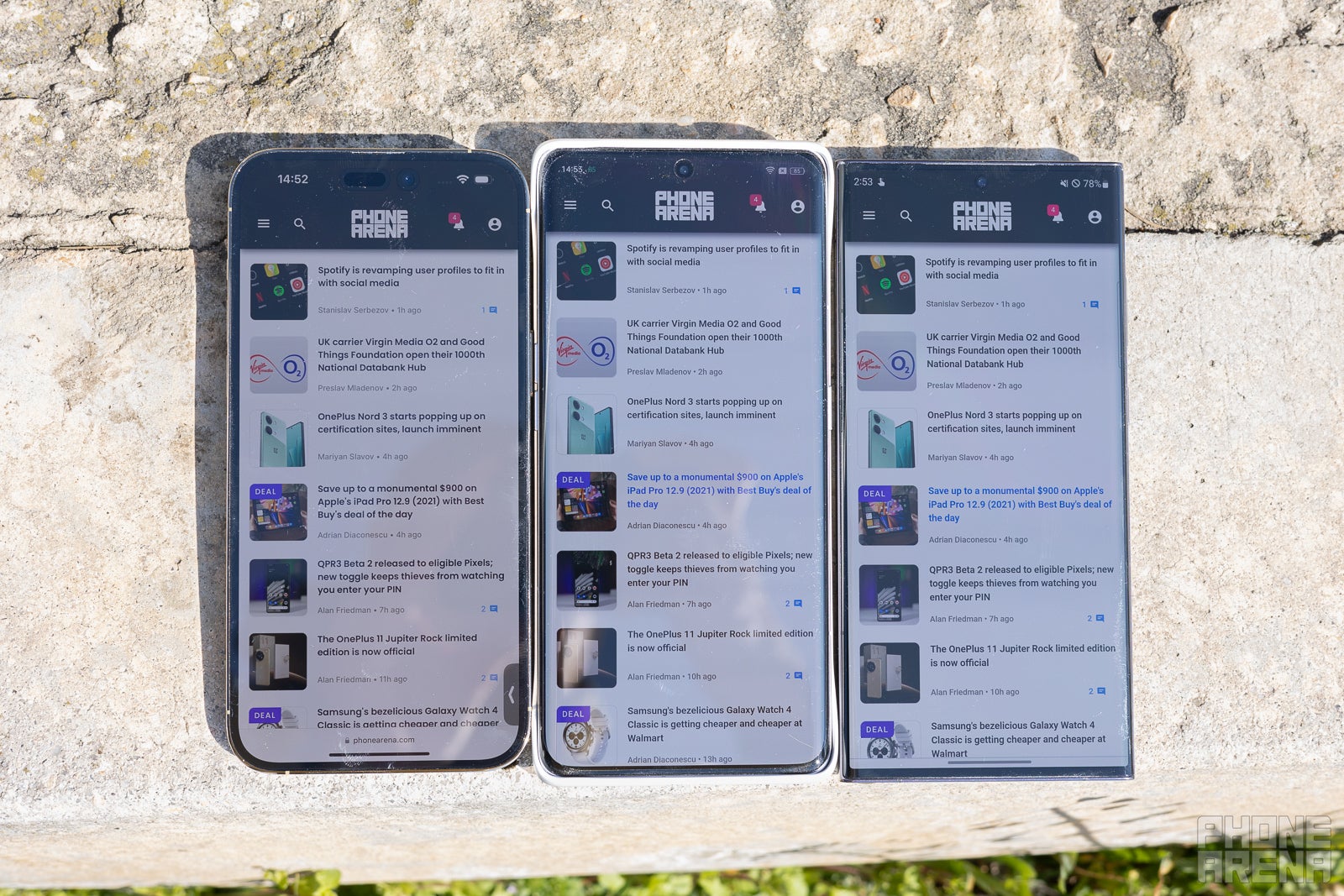 14 Pro Max vs Find X6 Pro vs S23 Ultra - Brightest phone displays test: Oppo Find X6 Pro vs Galaxy S23 Ultra vs iPhone 14 Pro Max