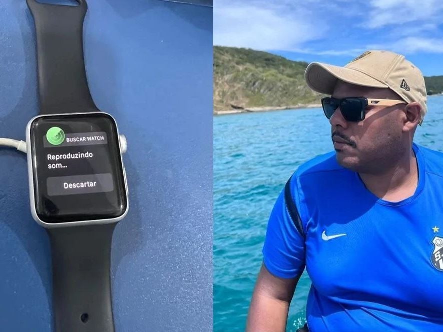 Rocha besides his charging Watch, as shown by 9to5 Mac. - Apple Watch reunited with its owner through Find My after being lost at sea