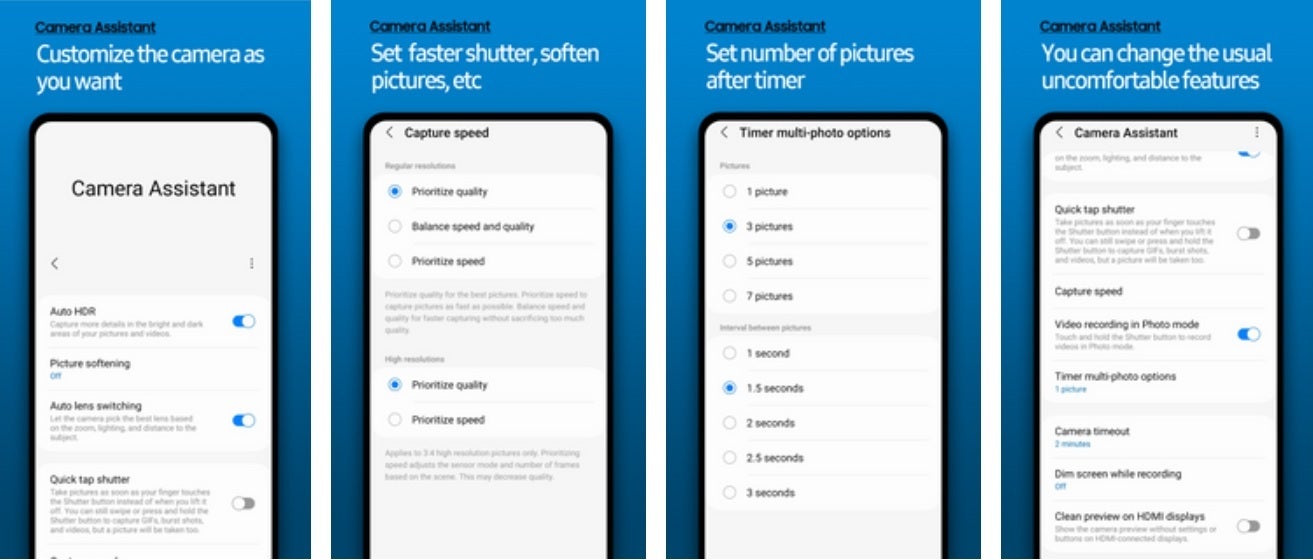 The Samsung Camera Assistant app is available from the Galaxy Store for certain models - Samsung's Auto Lens Switching feature is now available on more Galaxy phones