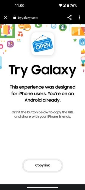 try galaxy on iphone