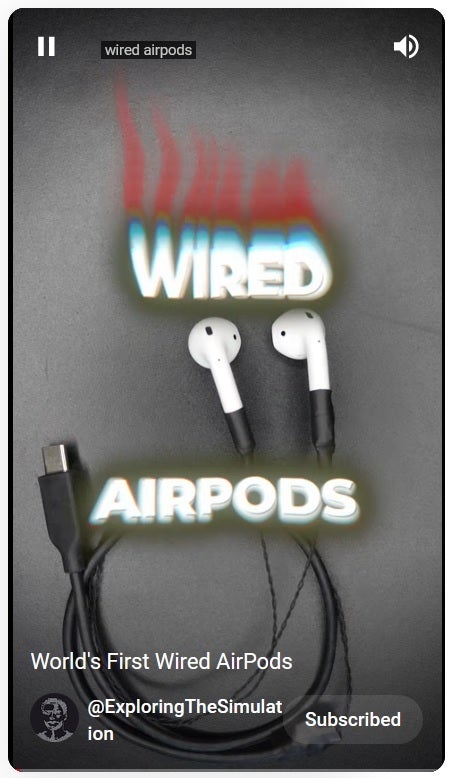 Les premiers AirPods filaires créés par Ken Pillonel - L'ingénieur qui a fabriqué le premier iPhone USB-C a créé les premiers AirPods filaires
