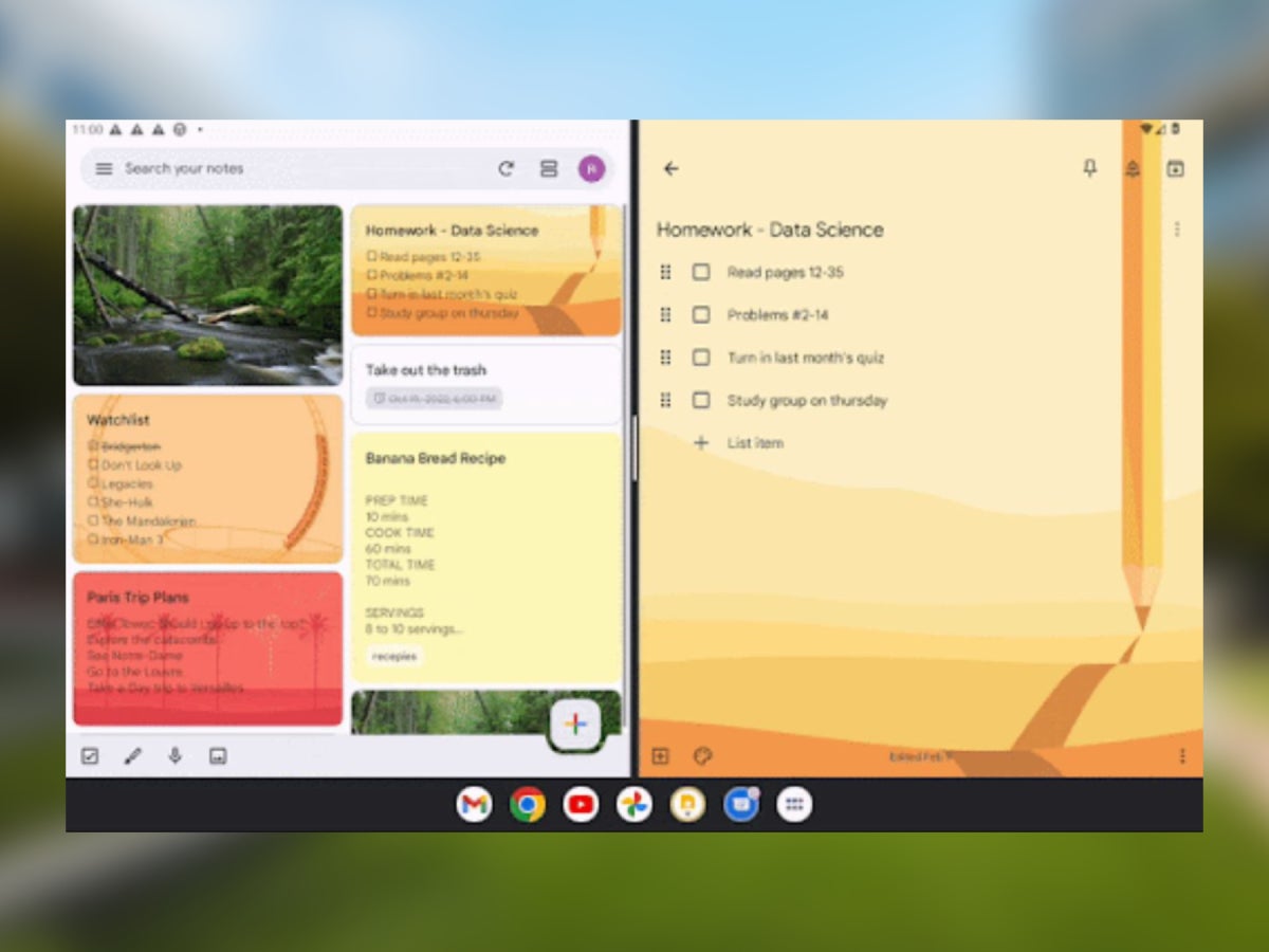 Un exemple de la fonctionnalité vue sur le blog de Google.  - Google Keep obtient un support multi-instance sur les tablettes et les pliables