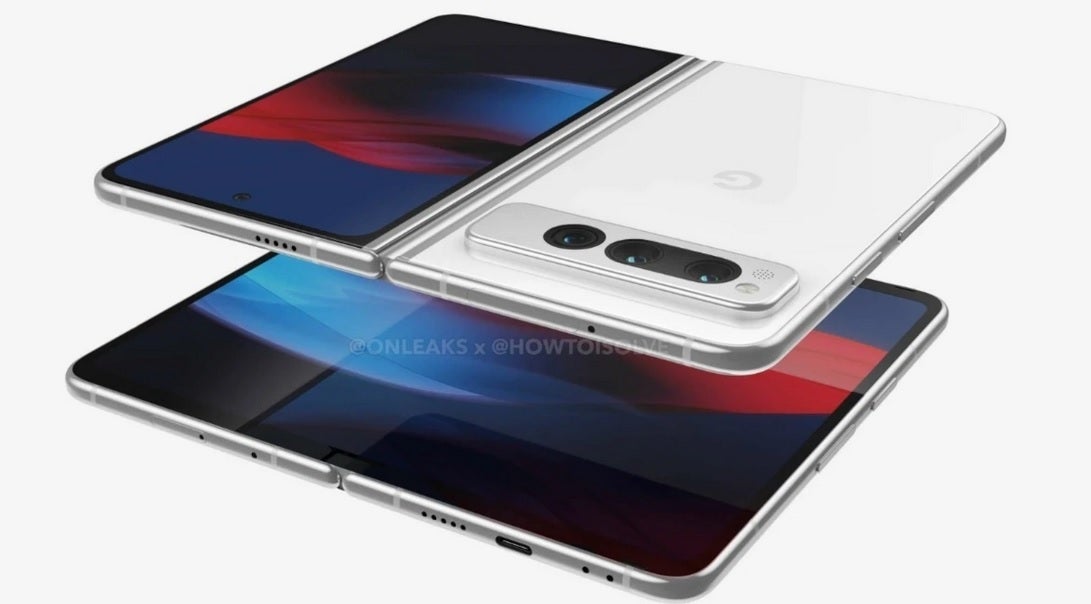 Render of the Pixel Fold - Pixel Fold will use new OLED technology from Samsung not earmarked for the Galaxy Z Fold 5