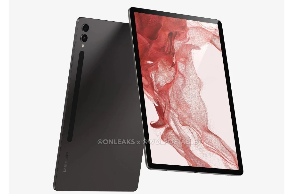 The Tab S9+ looks extremely similar to the Tab S8+ in these leaked factory CAD-based renders. - More precious information on Samsung's Galaxy Tab S9+ and Tab S9 Ultra crops up ahead of release