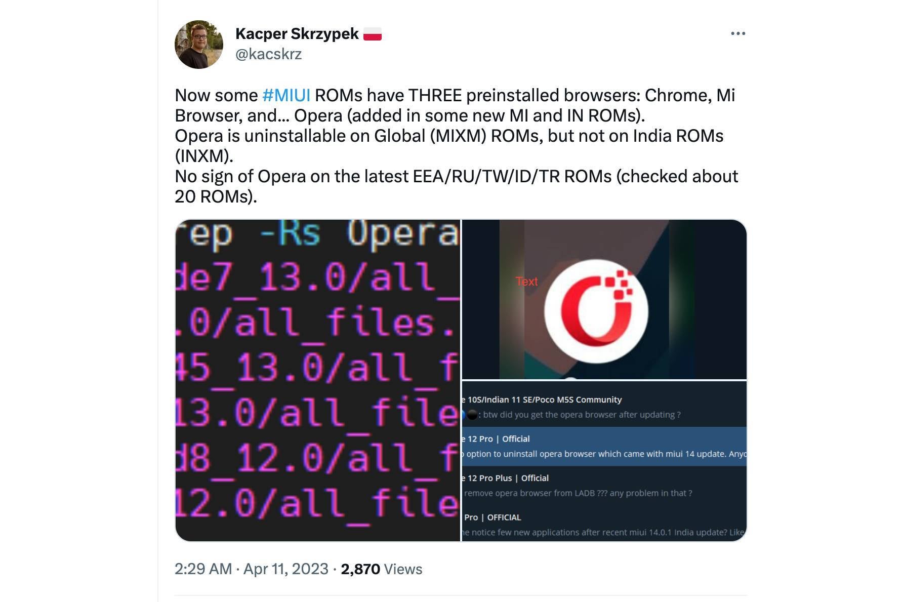 Xiaomi forcibly installs Opera on some phones