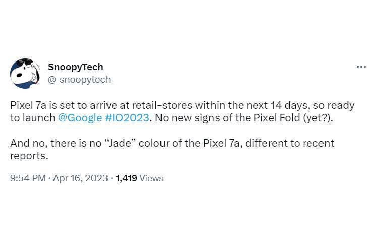 Le Pixel 7a devrait bientôt arriver dans les magasins de détail