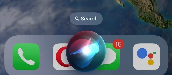 The current Siri UI at the bottom of the screen - Siri could be exiled to an island in iOS 17