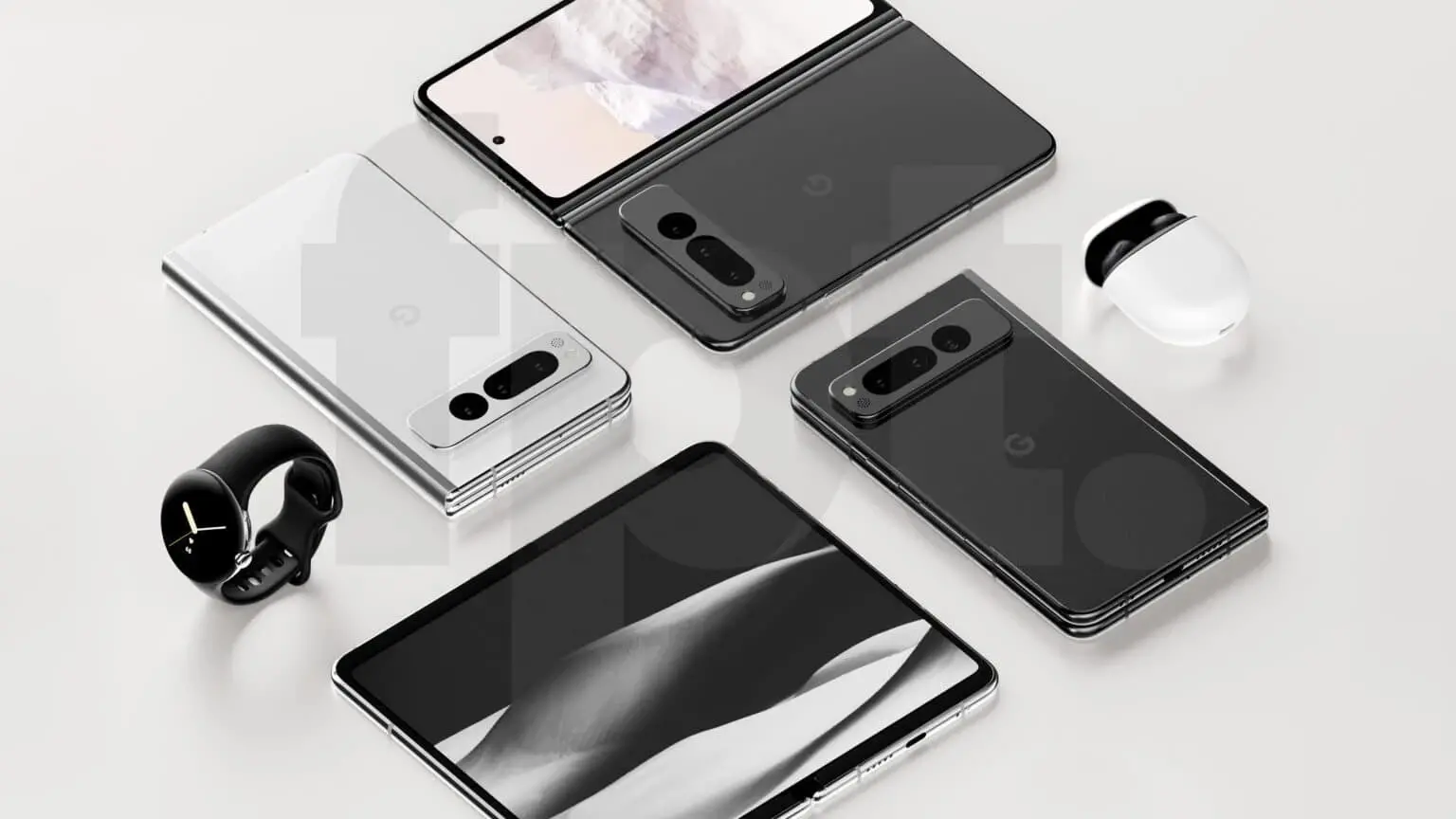 Cores do Google Pixel Fold: o que esperar 13 (Fonte da imagem - Front Page Tech) Pixel Fold renderiza em preto e branco - Cores do Google Pixel Fold: o que esperar