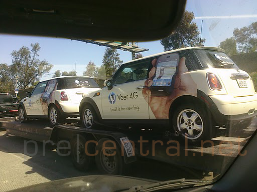 HP is using these Mini Coopers to let everyone in L.A. know that with the HP Veer 4G, small is the new big - Mini Coopers provide maxi promotion for the HP Veer 4G in Los Angeles