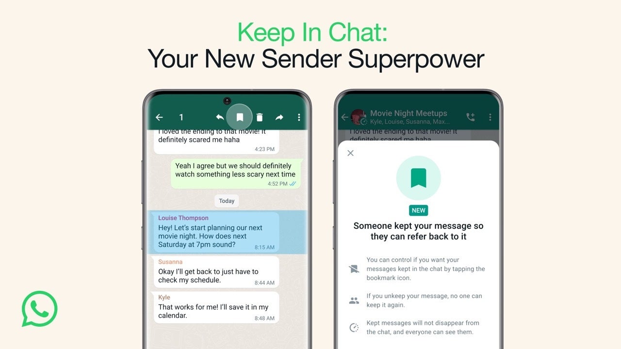 O WhatsApp está lançando a capacidade de salvar mensagens que desaparecem com a permissão do remetente