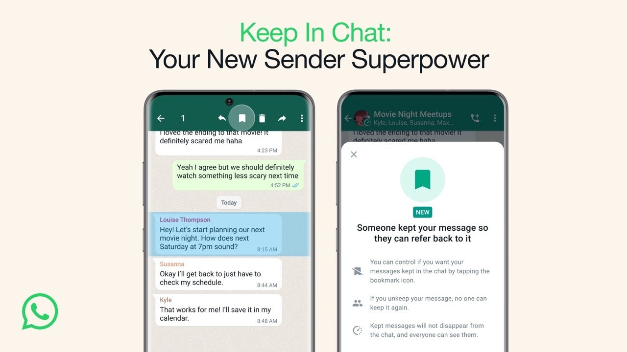 WhatsApp is rolling out the ability to save disappearing messages with the sender&#039;s permission