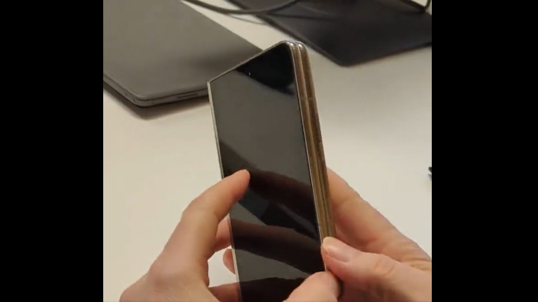 The Pixel Fold's outer screen is wider than the Fold 4's - Leaked Pixel Fold hands-on video shows Google's first foldable phone up close