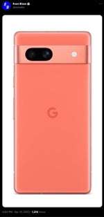 Google Pixel 7a image leaks showing a new Orange/Coral color