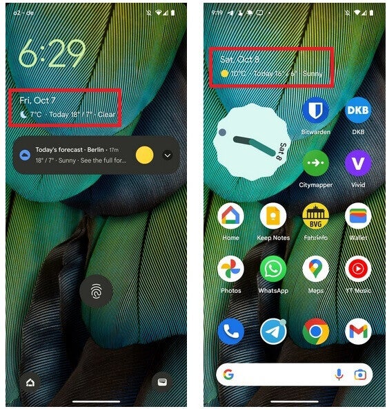The At a Glance Pixel Watch weather forecast will have a format similar to the forecast on the Pixel phone - Hidden code reveals Pixel's "At a Glance" feature could be heading to the Pixel Watch