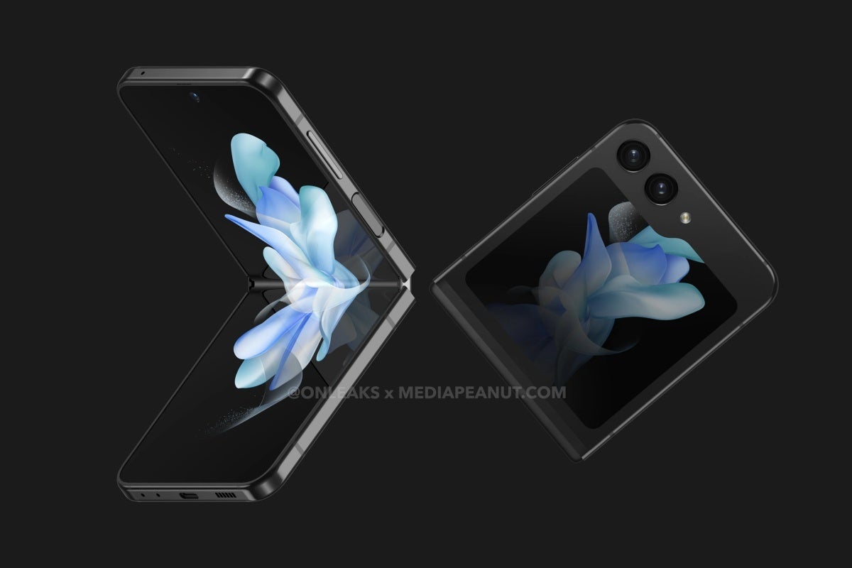These recently leaked renders showcase both Galaxy Z Flip 5 screens in all of their glory. - Samsung's Galaxy Z Flip 5 cover screen sounds like a big beaut in 'exclusive' new leak