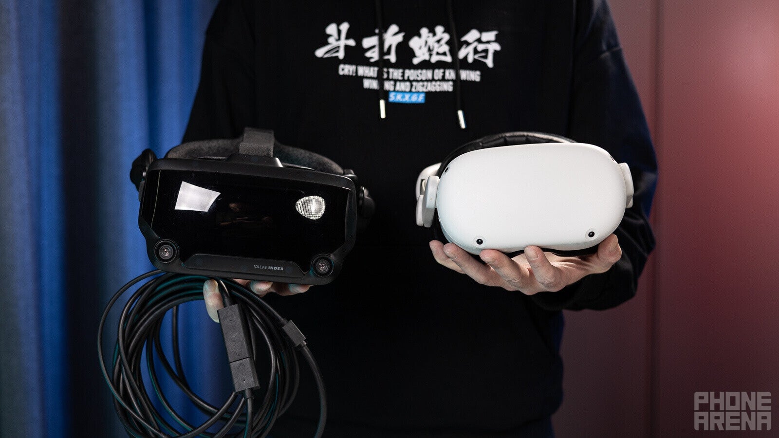 The $999 Valve Index (left) next to the $399 Meta Quest 2 - Opinion: The Quest 2 made all current VR headsets obsolete! Apple, Valve, HTC all follow the king; great news for us!