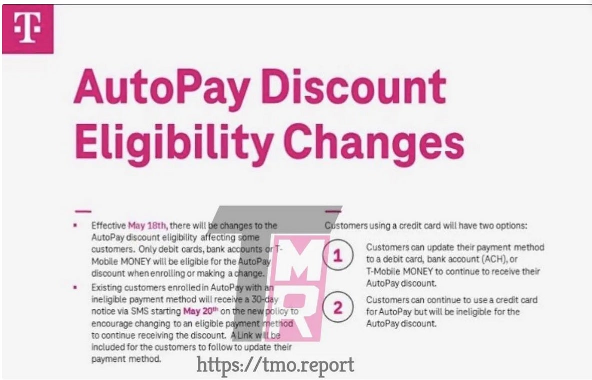 Leaked document reveals that T-Mobile will change its autopay policy on May 18th - T-Mobile will make an important change to its payment policies next week