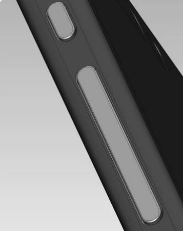 Le rendu montre la barre de volume à l'état solide sur le modèle iPhone 15 Pro - Les boutons à l'état solide sur l'iPhone devraient arriver l'année prochaine