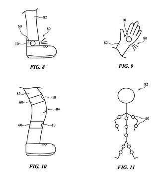 Illustration from the patent application showing possible places where the tags can be placed - Apple tries to hide its involvement in a new patent application