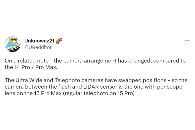iPhone 15 Pro Max to have an updated camera layout, says leaker